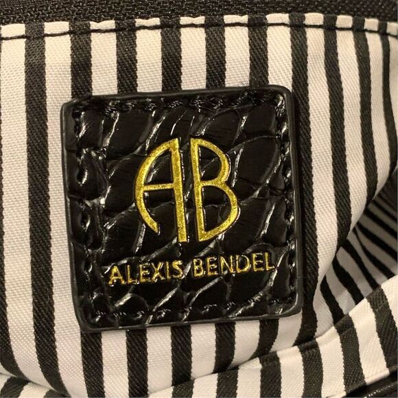 Alexis Bendel Women's Black Croc Print Fashion Backpack Casual - Picture 5 of 7